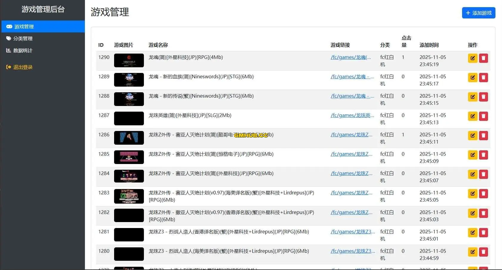 怀旧自适应网页在线FC小游戏【NES模拟器】最新整理WIN系服务端+Linux手工服务端+管理后台+支持手柄+存档